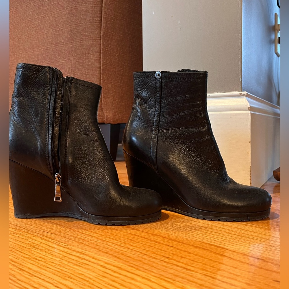 Prada short wedge boots